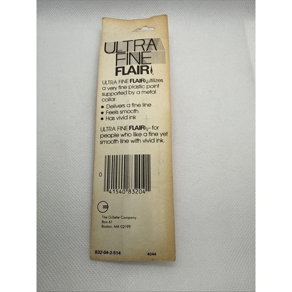 Vintage Paper Mate RED Ultra Fine Flair Pen Metal Tip Sealed USA Packaging NOS